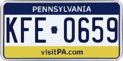 PA license plate KFE0659