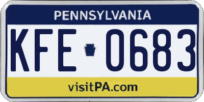 PA license plate KFE0683