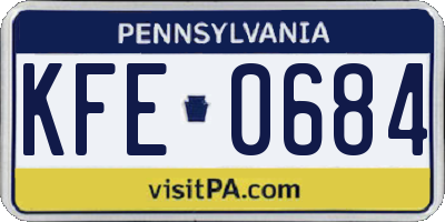 PA license plate KFE0684