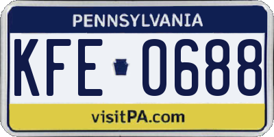 PA license plate KFE0688