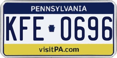 PA license plate KFE0696