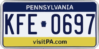 PA license plate KFE0697