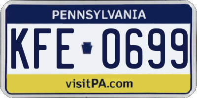 PA license plate KFE0699