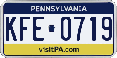 PA license plate KFE0719