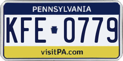 PA license plate KFE0779