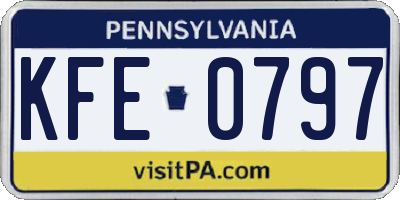 PA license plate KFE0797