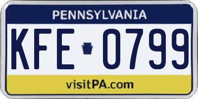PA license plate KFE0799