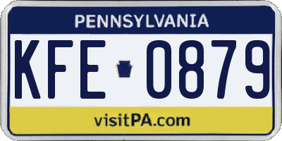 PA license plate KFE0879