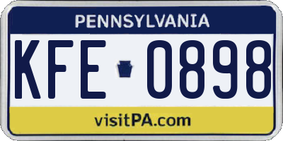 PA license plate KFE0898