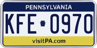 PA license plate KFE0970