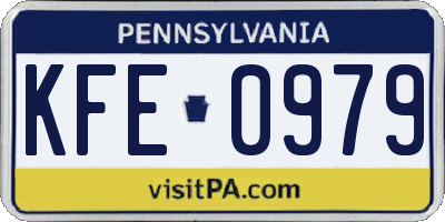 PA license plate KFE0979