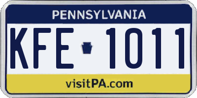 PA license plate KFE1011