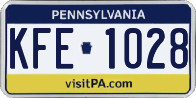PA license plate KFE1028