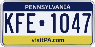 PA license plate KFE1047