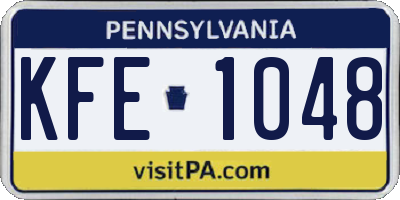 PA license plate KFE1048