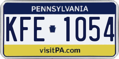PA license plate KFE1054