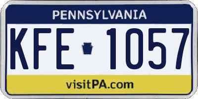 PA license plate KFE1057