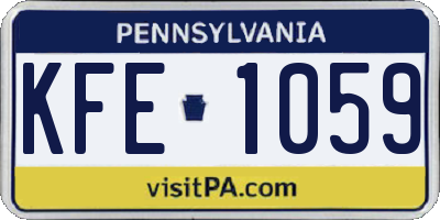 PA license plate KFE1059