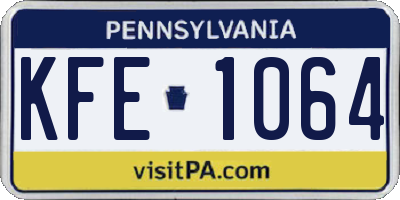 PA license plate KFE1064