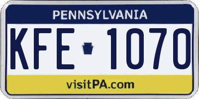 PA license plate KFE1070
