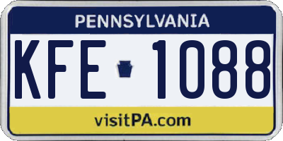PA license plate KFE1088