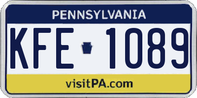 PA license plate KFE1089