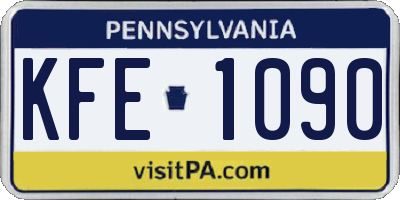 PA license plate KFE1090
