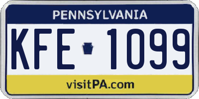 PA license plate KFE1099