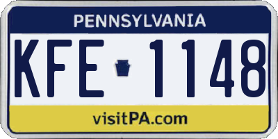 PA license plate KFE1148