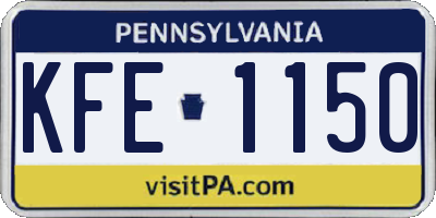 PA license plate KFE1150