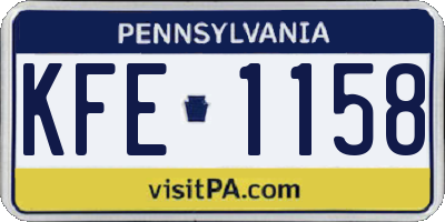 PA license plate KFE1158