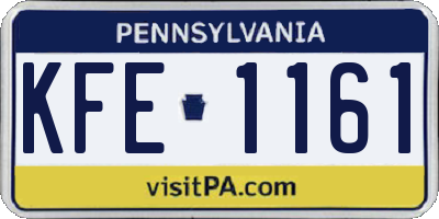 PA license plate KFE1161