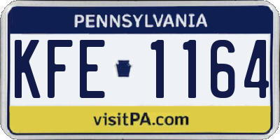 PA license plate KFE1164