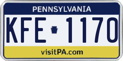 PA license plate KFE1170