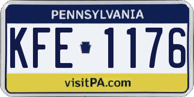 PA license plate KFE1176