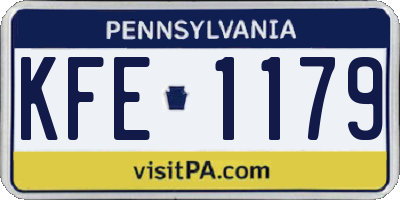 PA license plate KFE1179