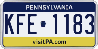 PA license plate KFE1183