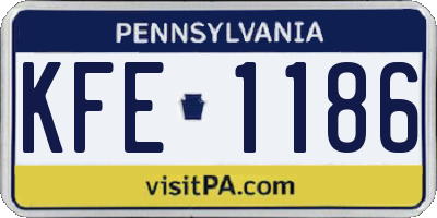 PA license plate KFE1186