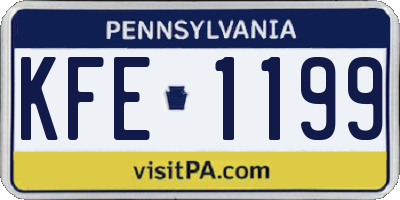 PA license plate KFE1199