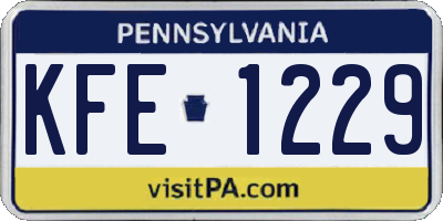 PA license plate KFE1229