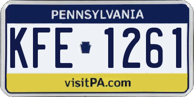 PA license plate KFE1261