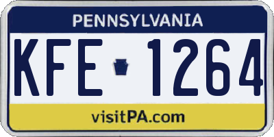 PA license plate KFE1264