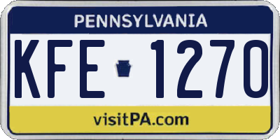PA license plate KFE1270