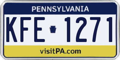 PA license plate KFE1271