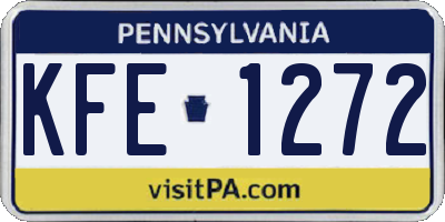 PA license plate KFE1272