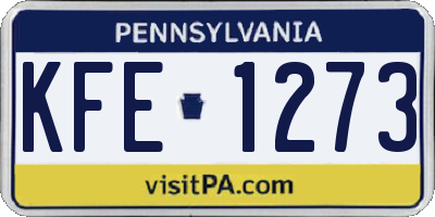 PA license plate KFE1273