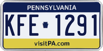 PA license plate KFE1291