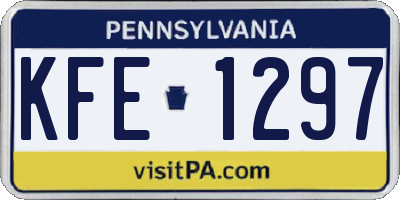 PA license plate KFE1297