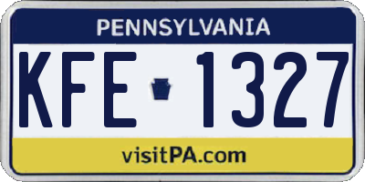 PA license plate KFE1327