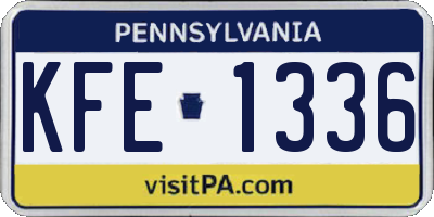 PA license plate KFE1336